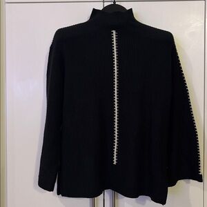 FCUk 1980’s contrast Stitch mock  Sweater 3/4 Sleeve  Size XS